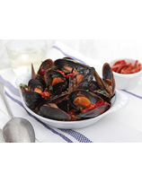 Moules au chorizo des Aldudes et pimientos del piquillo