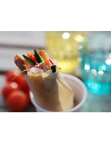 Croustillants de confit de porc basque aux légumes de saison