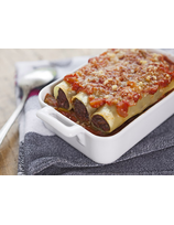 Cannellonis au boudin basque et sauce piperade