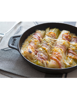 Gratin de poireaux et ventrèche