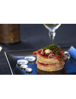 Mille-feuille au foie-gras et jambon  