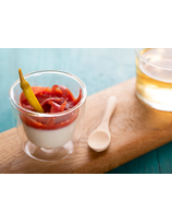 Panna Cotta au fromage de brebis, piquillos et jambon