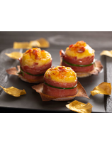DOMES DE CHEVRE ET JAMBON GRATINÉ