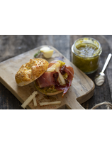 Bagel chèvre-jambon à la fleur d'ail