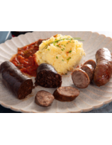 Boudin basque, saucisses confites, piperade et purée maison