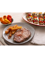 Échine de Kintoa AOP et brochettes de légumes grillés