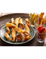 Torsades de ventrèche et moutarde à l'ancienne au piment d'Espelette