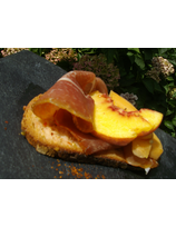 Recette de tartine de jambon et mangue ou pêche
