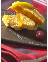 Pain de truite, cerises au vinaigre et guindillas