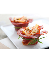 Nids de jambon et piperade