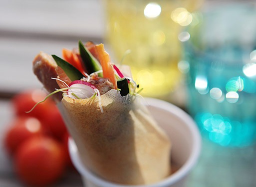 Croustillants de confit de porc basque aux légumes de saison