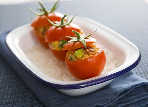 Tomates cocktails aux rillettes de truite de la Nive