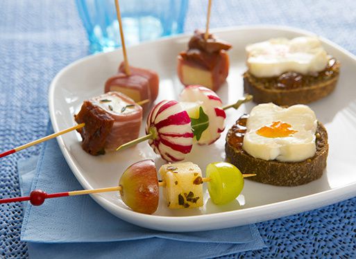 Pintxos aux trois fromages
