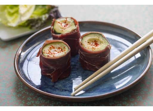 Makis courgettes au jambon de Kintoa AOP 