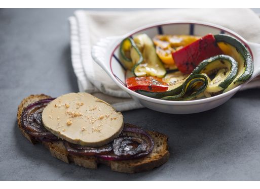 Foie gras aux légumes d'été 