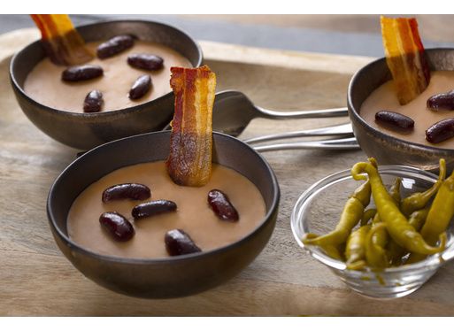 Duo de haricots et ventrèche grillée 