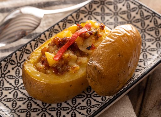 POMME DE TERRE FARCIE AU PORC BASQUE EN GELEE