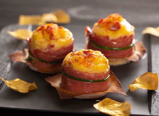 DOMES DE CHEVRE ET JAMBON GRATINÉ