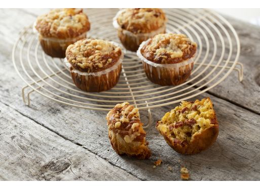 Muffins aux lardons, fromage et moutarde