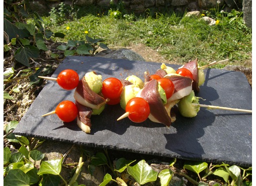 Recette de brochettes de magret de canard fumé