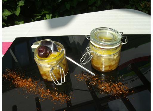 Recette de verrine de foie gras et poire caramélisée