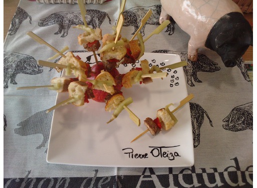 Recette de banderillas rouges et vertes au pâté de palombe