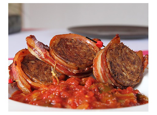 Recette de cou de canard farci bardé de ventrêche