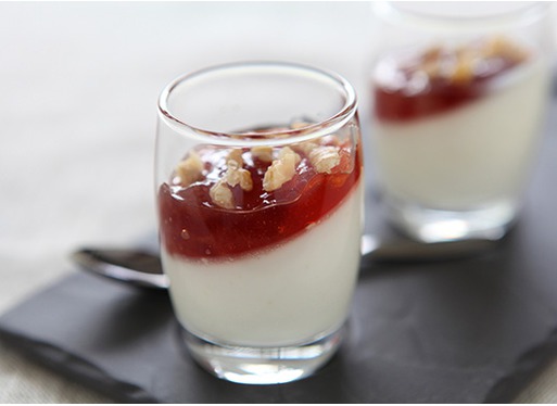 Panacotta de fromage de chèvre et sa gelée de coing
